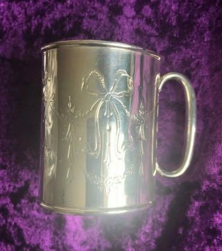 Antique Sterling Silver Christening Mug Birmingham 1923 Crisford & Norris 5