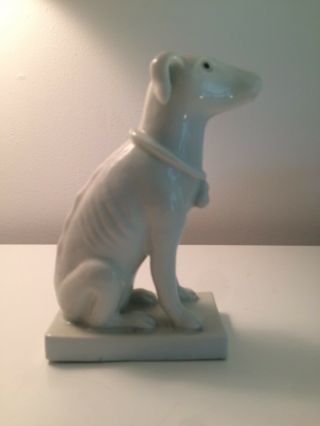 Antique Vintage Chinese Blanc De Chine White Porcelain Dog Statue