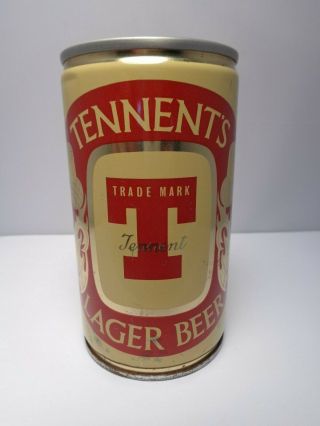 Tennents Lager Crimped Steel Pull Tab 333ml.  Beer Can Scotland