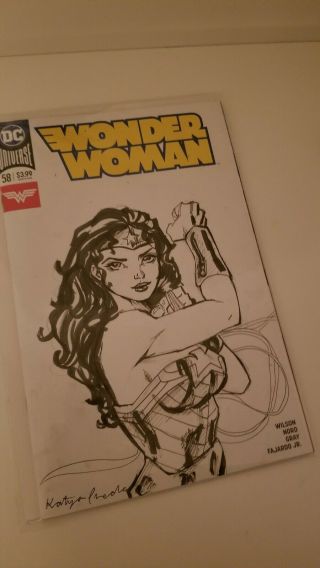 Wonderwoman Comic Book Sketch Cover Art By Katya Pineda