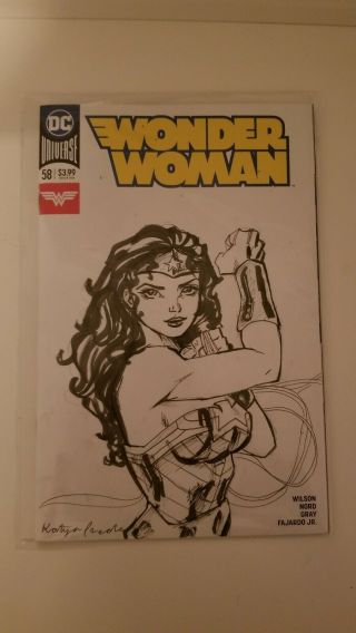 Wonderwoman Comic Book Sketch Cover art by katya Pineda 3