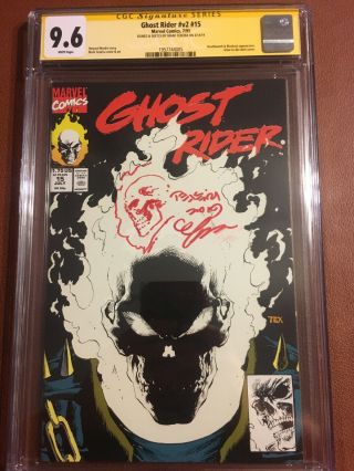 Ghost Rider 15 Cgc Ss 9.  6 Glow In Dark Cover Signed And Remark By Mark Texeira