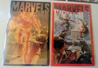 Marvels 1 - 4 Plus Book 0 Alex Ross Signed Comic Books