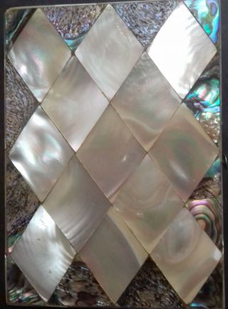 Antique Mother of Pearl and Abalone Concertina Card Case. 3