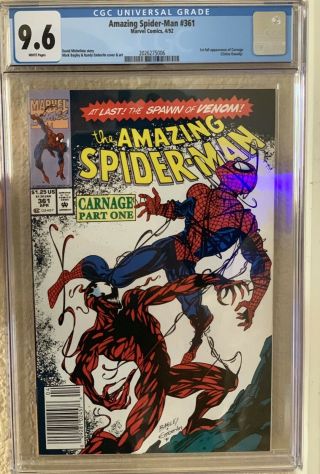 The Spider - Man 361 Cgc 9.  6 Newsstand 1st Full Appearance Of Carnage