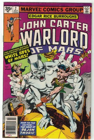 John Carter Warlord Of Mars 2 Fn,  6.  5 35 Cent Variant Htf 1977