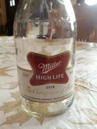 Miller High Life 25.  4 oz.  with Cap Beer Bottle Empty Champagne of Beers oddball 3