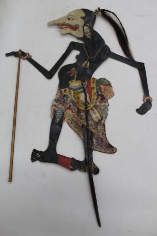 Leather Shadow Puppet Petruk The Javanese Wayang Figures Antique Vintage 2