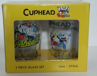Cuphead And Mugman Pint Glass Set Of 2 Loungefly