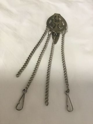 Antique/vintage Chatelaine Hook And Chains Base Metal