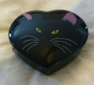 Otagiri Black Cat Face Trinket Holder Ring Box Japan Porcelain Cheryl Fleischer