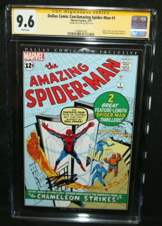Dallas Cc / Spider - Man 1 Signed Stan Lee Cgc Signature Series 9.  6 - 