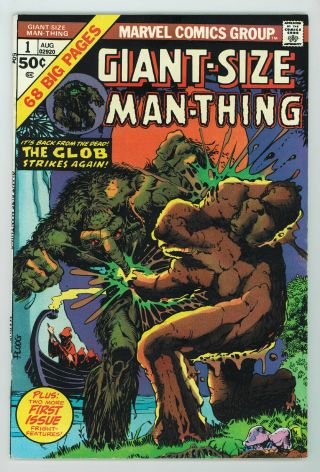 Giant - Size Man - Thing 1 7.  0 Mike Ploog Art The Glob App W Pgs 1974
