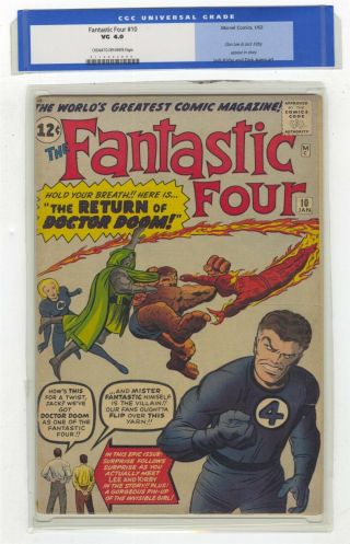 Fantastic Four 10 Vintage Marvel Comic Key 1st Stan Lee & Jack Kirby In Comics