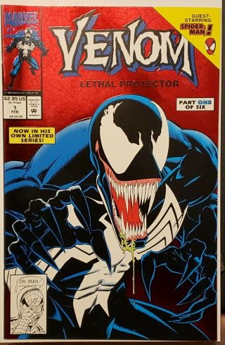 Rare 1st Venom Comic Venom: Lethal Protector 1 Red Foil Cover - Feb 1992 Cover