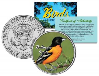 Baltimore Oriole Bird Jfk Kennedy Half Dollar Us Colorized Coin