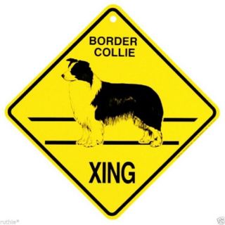 Border Collie Dog Crossing Xing Sign Made In Usa