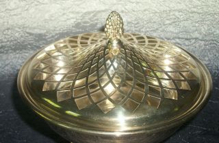 Antique Vintage Pairpoint Silver Pedestal Candy Dish Bowl Unique Lid Rare