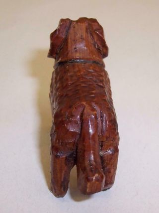 TINY Vintage BLACK FOREST Carved Wood WOODEN ST.  BERNARD DOG Figure MINIATURE 5