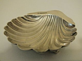 Antique Edwardian Solid Silver Shell Butter Dish - 1904