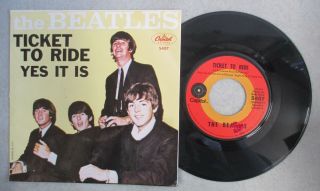 The Beatles - Ticket To Ride / Yes It Is 45 Capitol Records 5407 P/s