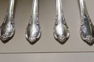 4 Dinner Forks Remembrance Rogers International Silver Silverplate 7 1/2 