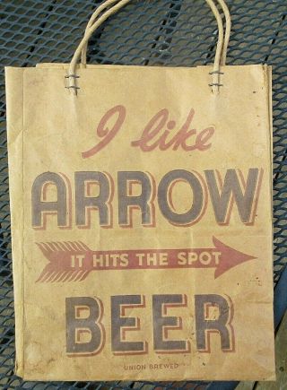 Vintage Arrow Beer 6 Pack Paper Bag Beer Can