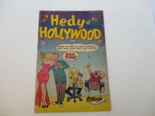 Hedy Of Hollywood Comic Atlas 45 10c Cover Golden Age Sexy Fashion Humor 1951