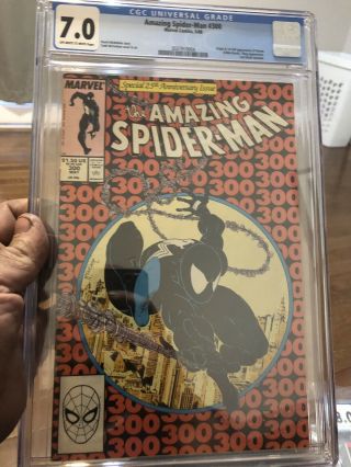 Spider - Man 300 Cgc 7.  0 F/vf 1st Appearance Venom Marvel Comics 1988