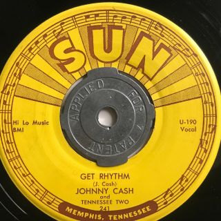 Johnny Cash SUN 241 1956 - I WALK THE LINE 45 RPM RECORD NM - HEAR 3