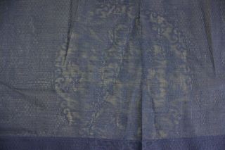 Antique Chinese Textile Blue Silk Jacquard Dragons Medallions Qing 5