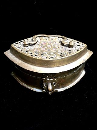 Antique Brass Betel Nut Box With Weights