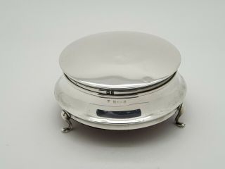 Solid Silver 1919s Charles S Green & Co Lined Jewellery Trinket Box