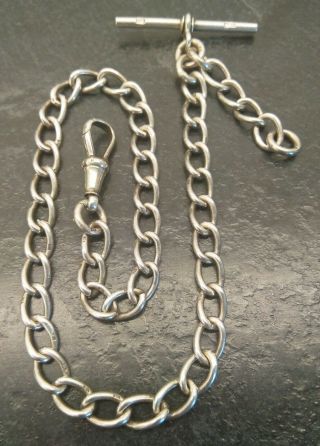 Antique All Silver Albert Pocket Watch Chain.  By E.  P,  Chester,  1914 - 15.
