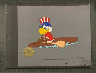 Rowing 1984 U.  S.  Olympics Animation Cel Sam The Eagle Peter Ueberroth