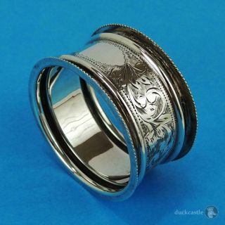 Elegant Edwardian Sterling Silver Napkin Ring Birmingham 1903 J & R Griffin
