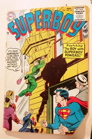 Superboy 39 1956 Pr Golden Age Dc Comics Chunk Bottom Right Corner Removed