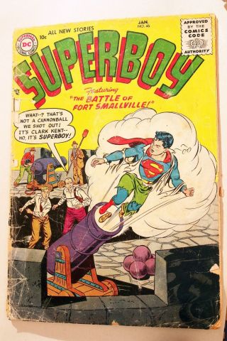 Superboy 46 1956 Pr Golden Age Dc Comics Front Cover Detached Rear Missing