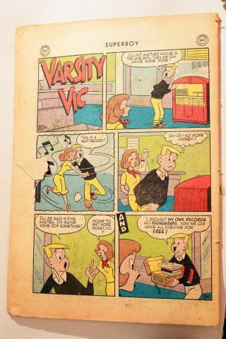 SUPERBOY 46 1956 PR GOLDEN AGE DC COMICS FRONT COVER DETACHED REAR MISSING 2