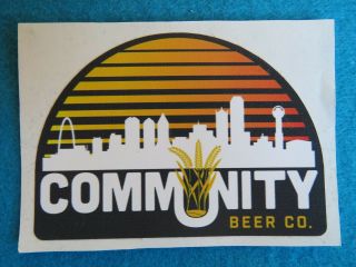 Beer Collectible Sticker: Community Beer Co Dallas,  Texas Brewing Since 2013