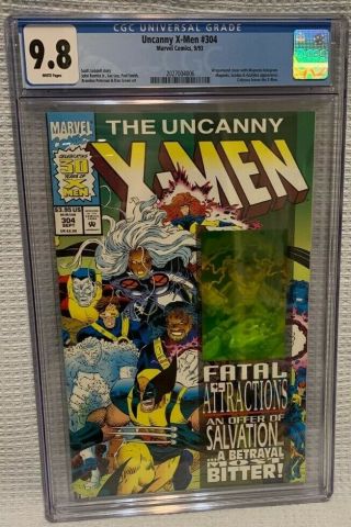 Uncanny X - Men 304 Cgc 9.  8 Nm/m Wp Marvel Magneto Hologram Wraparound - C