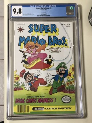 Mario Bros.  2 Cgc 9.  8 Valiant 1991 Nintendo Comic System