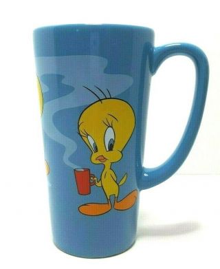 Tweedy Bird Coffee Tea Mug Cup Looney Tunes Tall 3.  5 " X 6 " Holds 16 Oz Lt Blue