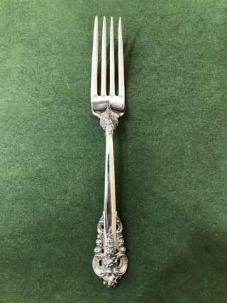 Wallace Grand Baroque Sterling Silver 7.  5 " Dinner Fork No Monograms 65 Grams