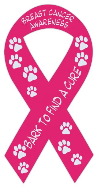 Pink Ribbon Shaped Magnets: Bark To Find Cure | Breast Cancer Awareness | Cars