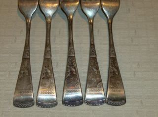 (5) 1879 Holmes Booth & Haydens Silverplate Japanese Pattern Forks 5