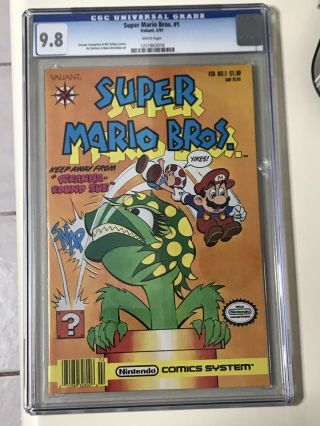 Mario Bros.  1 Cgc 9.  8 Valiant 1991 Nintendo Comic System