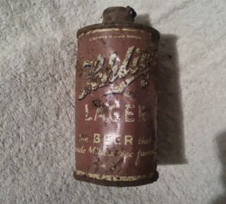 Schlitz Lager Flat Bottom Cone Top Beer Can