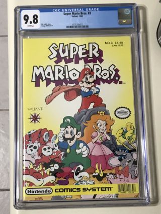 Mario Bros.  3 Cgc 9.  8 Valiant 1990 Nintendo Comic System