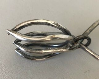 VINTAGE NAPIER STERLING SILVER ICE TONGS – SPRING LOADED - CIRCA 1940’S 2
